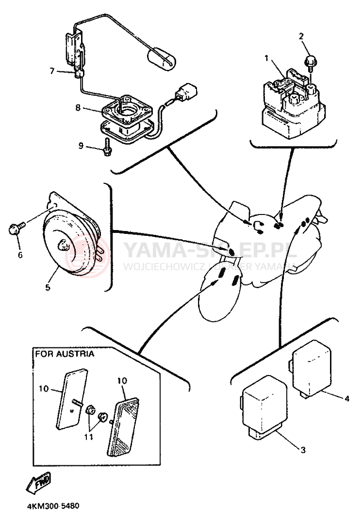 Schemat "układ elektryczny" do Yamaha XJ900S DIVERSION