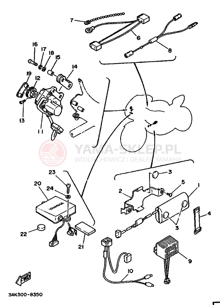 Schemat "układ elektryczny" do Yamaha TZ250