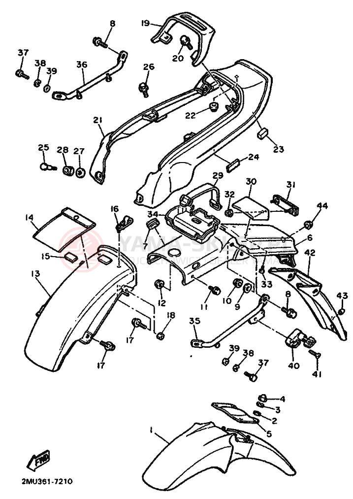 Schemat "błotnik" do Yamaha FZX750