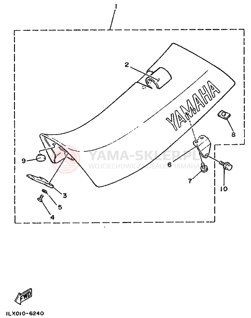 Schemat "siedzenie" do Yamaha YZ250