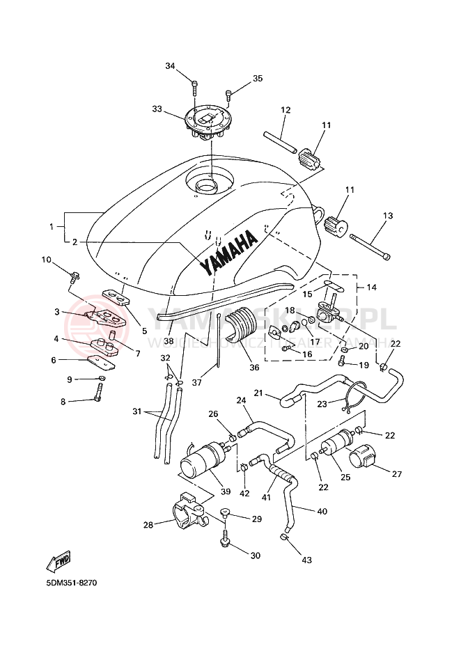 Schemat "zbiornik paliwa" do Yamaha FZS600 FAZER