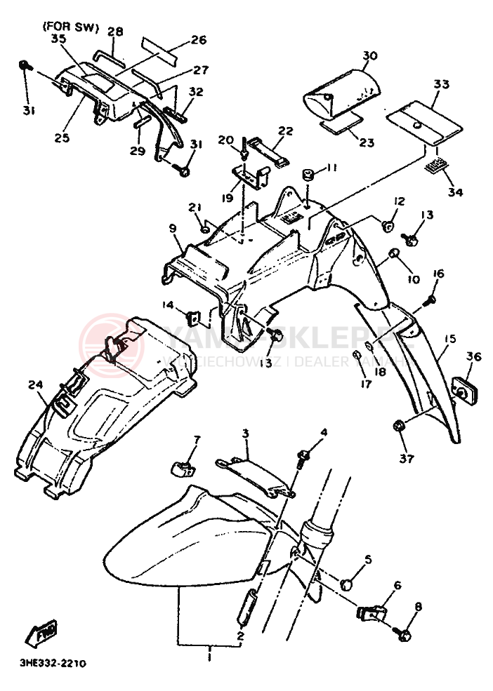Schemat "błotnik" do Yamaha FZR600 GENESIS