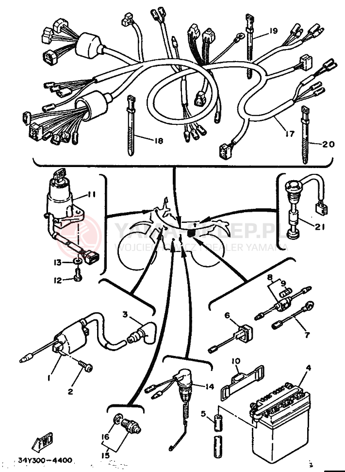 Schemat "układ elektryczny" do Yamaha DT125