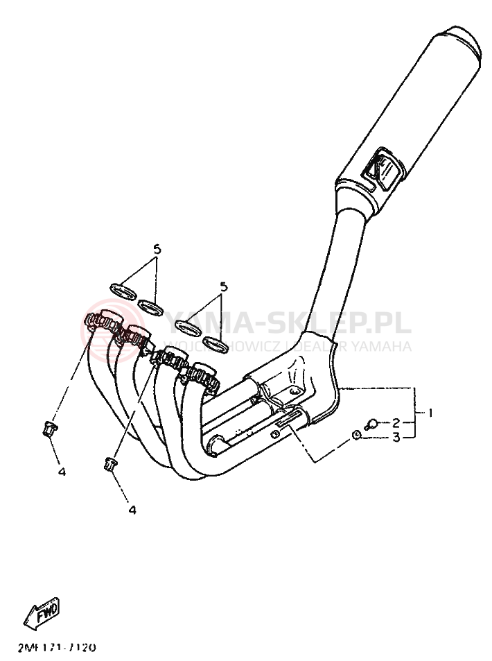 Schemat "Wydech końcowy" do Yamaha FZ750