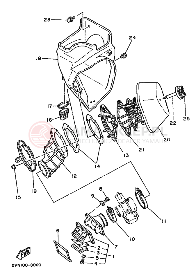 Schemat "Wtrysk paliwa" do Yamaha YZ125