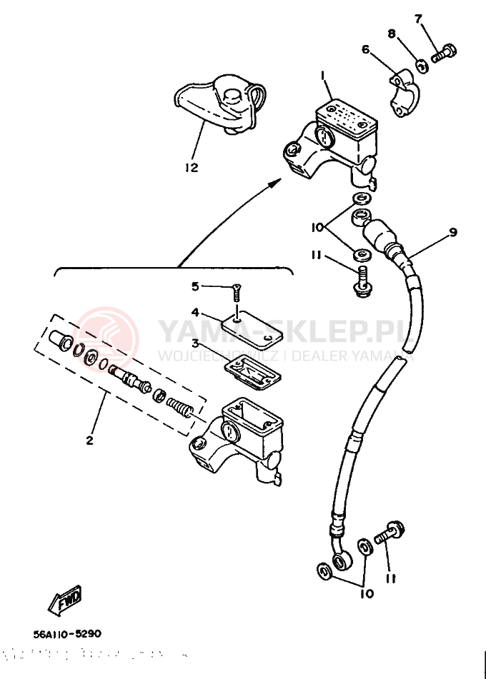 Schemat "Pompa hamulcowa przednia" do Yamaha YZ250