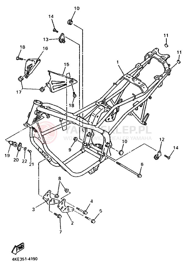 Schemat "rama" do Yamaha XJ600N