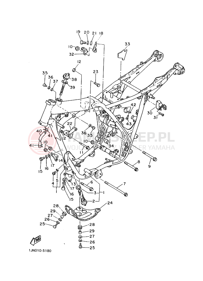 Schemat "rama" do Yamaha SR400 SR400C