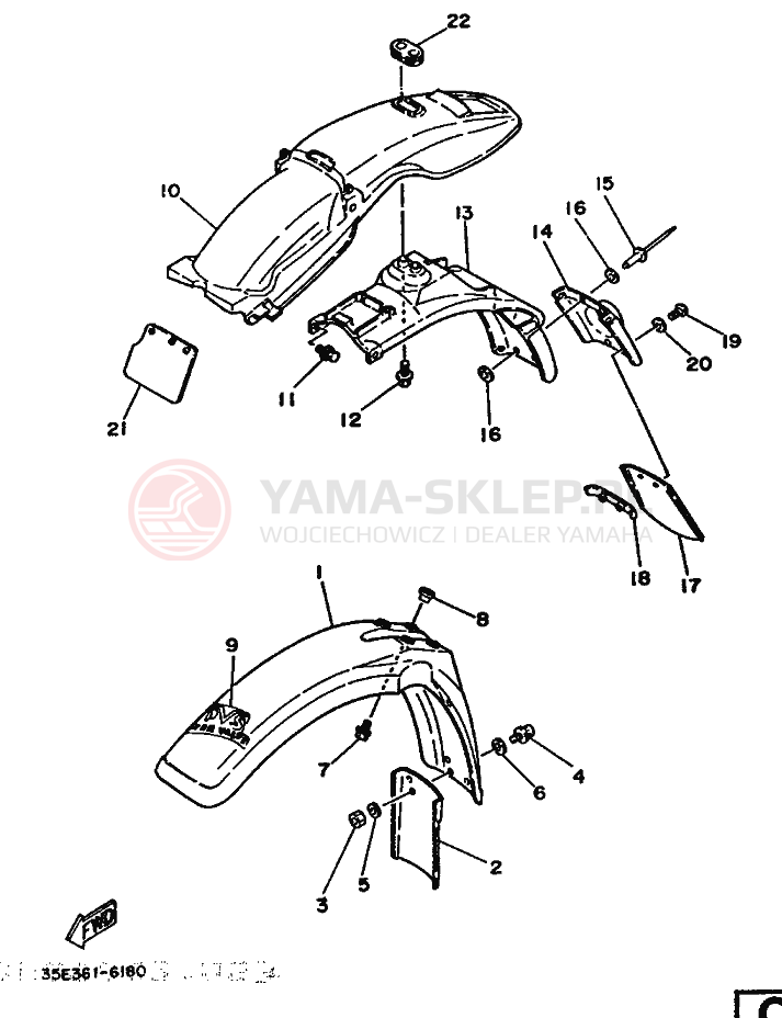 Schemat "błotnik" do Yamaha DT125