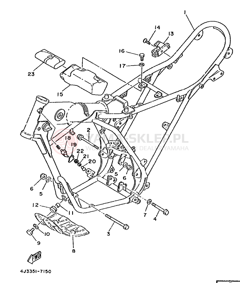 Schemat "rama" do Yamaha DT125-MX