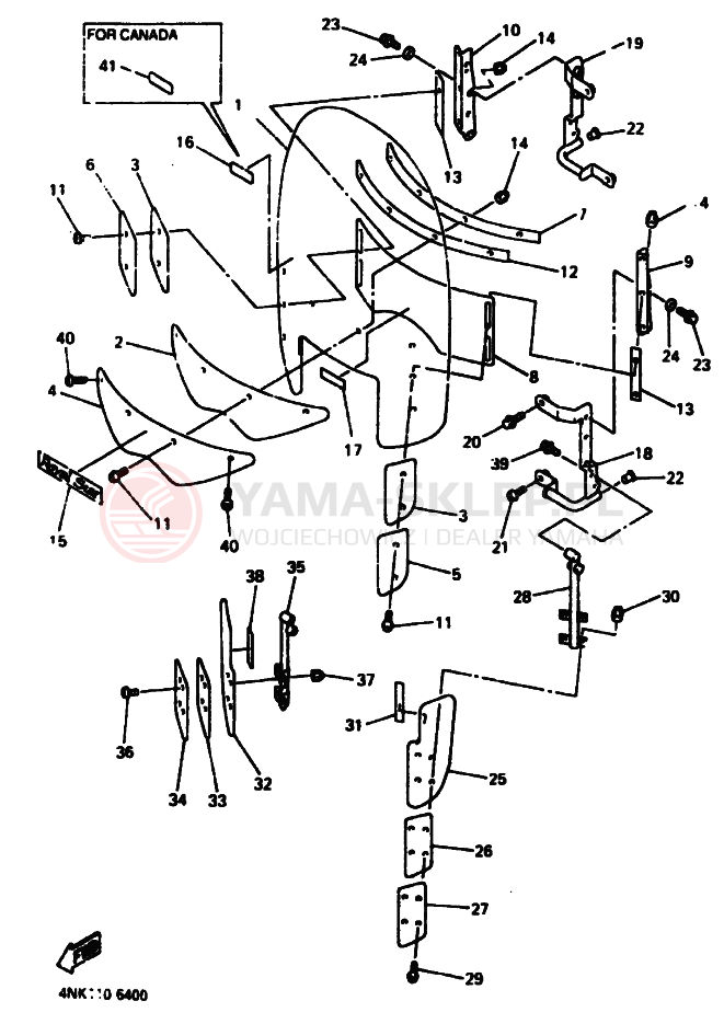 Schemat "Obudowa silnika" do Yamaha XVZ13A ROYAL STAR
