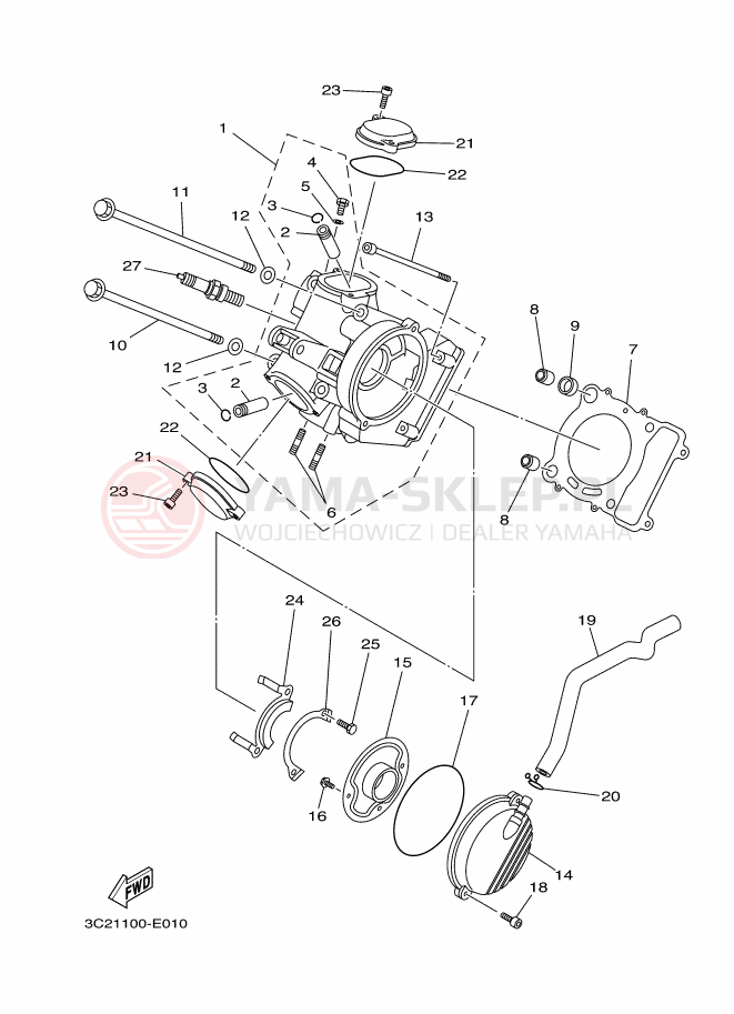 Schemat "głowica" do Yamaha GRIZZLY 450 EPS
