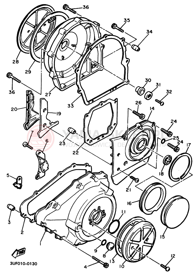 Schemat "Pokrywa silnika" do Yamaha VMAX12 VMAX1200