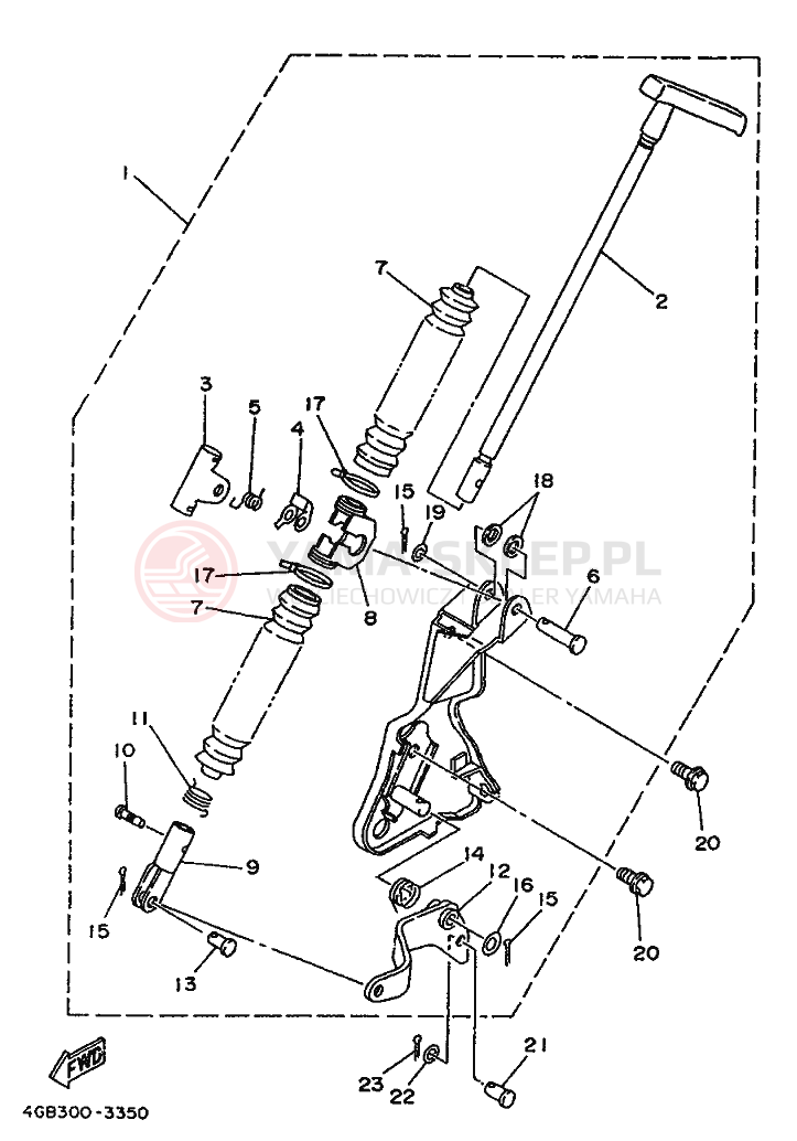 Schemat "hamulec parkingowy" do Yamaha KODIAK 400