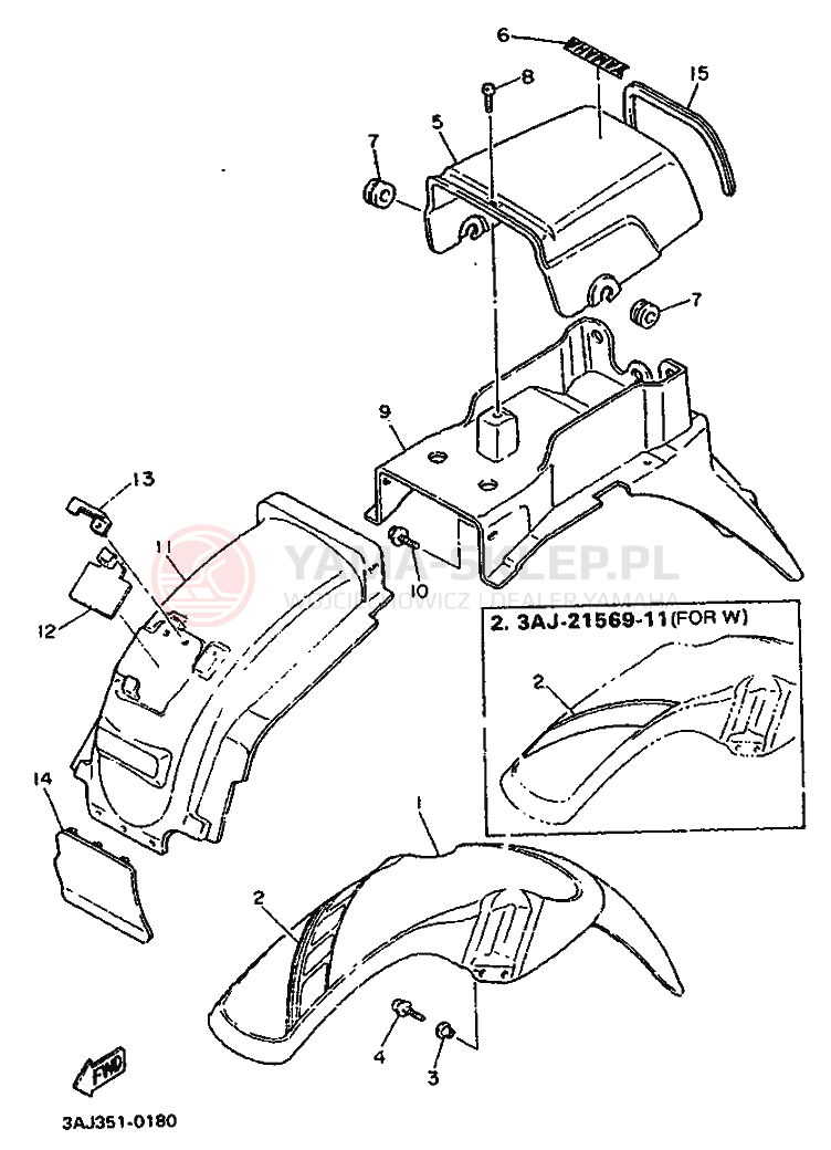 Schemat "błotnik" do Yamaha XT600Z TENERE