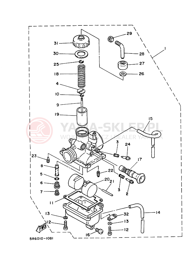 Schemat "Gaźnik" do Yamaha RZ50