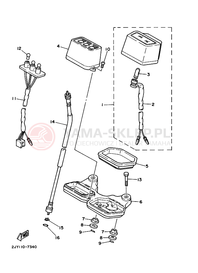 Schemat "licznik" do Yamaha TW200E