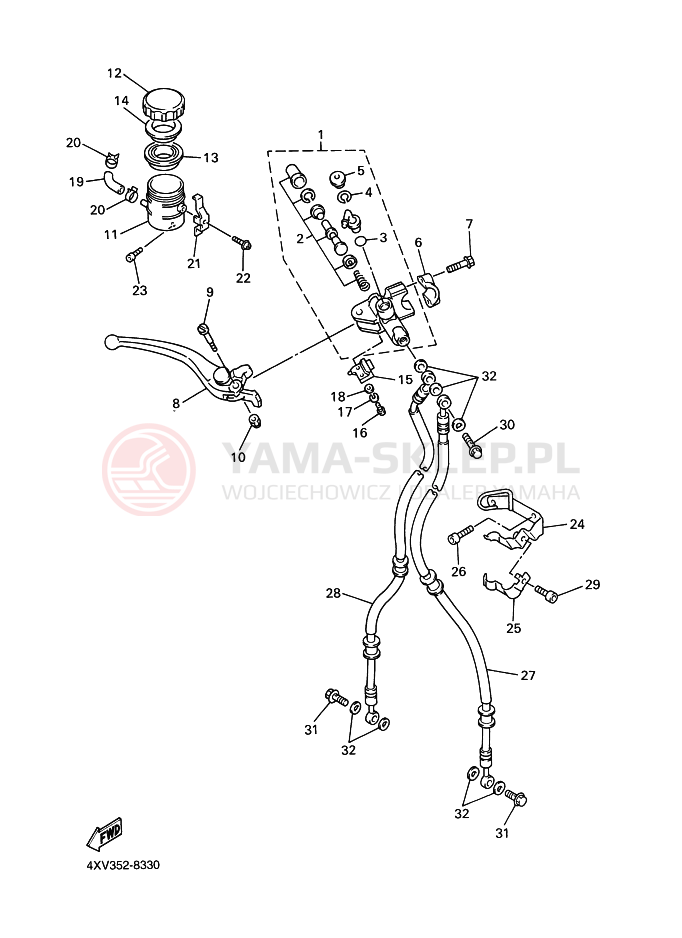 Schemat "CYLINDER MASTER" do Yamaha YZF-R1 R1