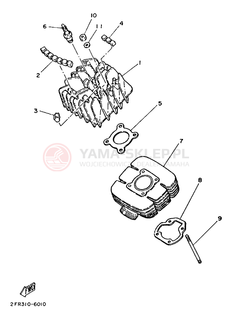 Schemat "cylinder" do Yamaha RD50M