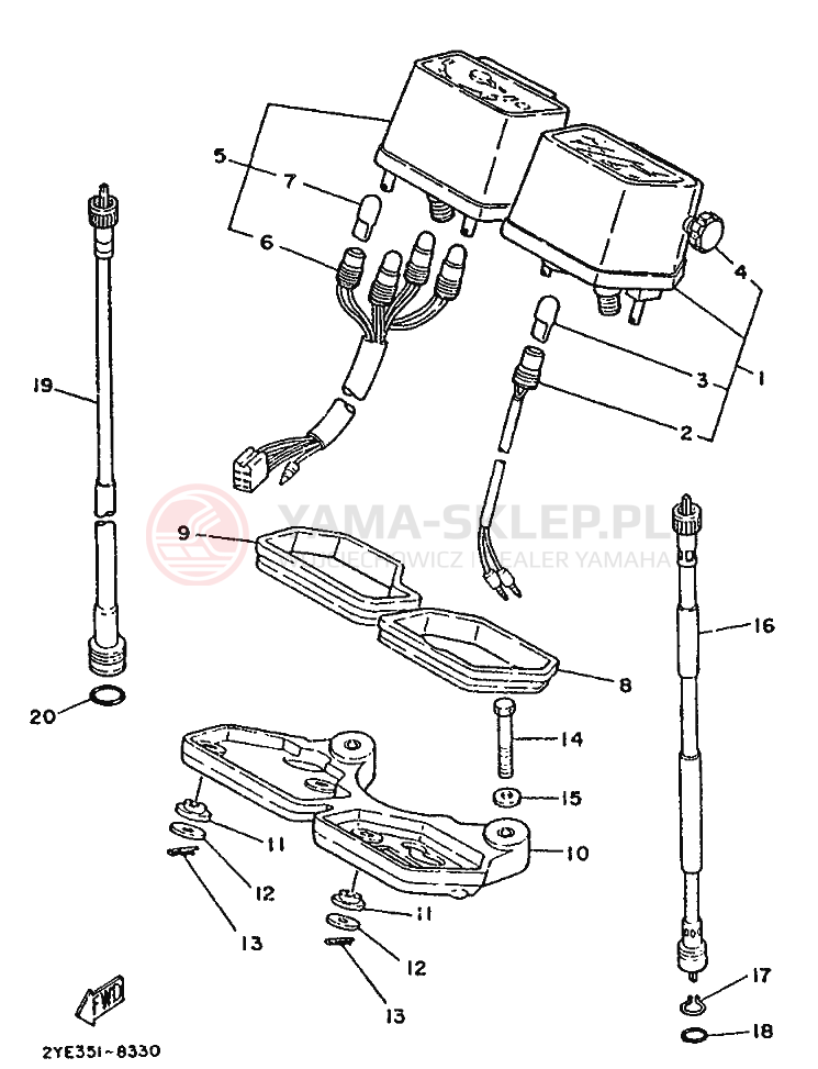 Schemat "licznik" do Yamaha XT125