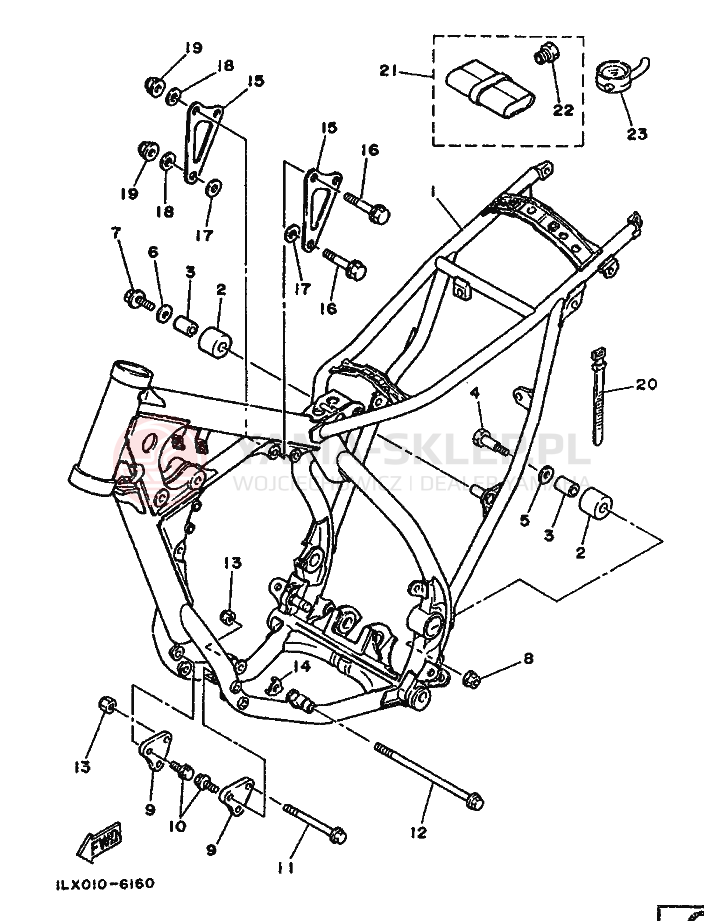 Schemat "rama" do Yamaha YZ125S