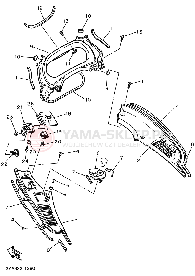 Schemat "elementy nadwozia" do Yamaha FJ1200