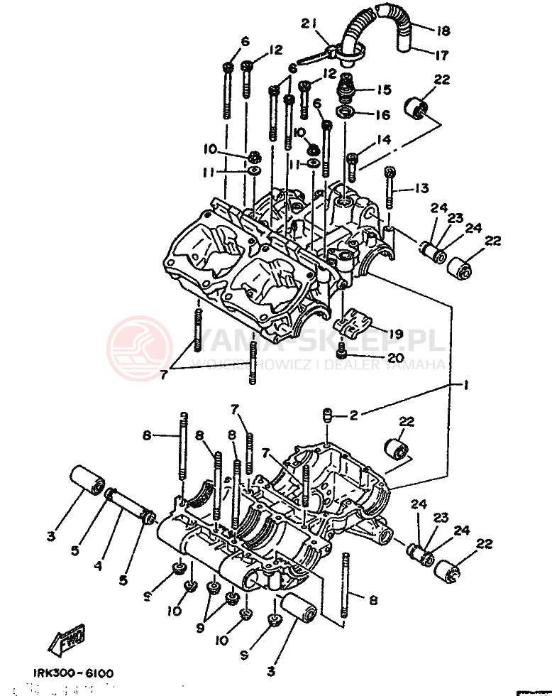 Schemat "Pokrywa silnika" do Yamaha TZ250