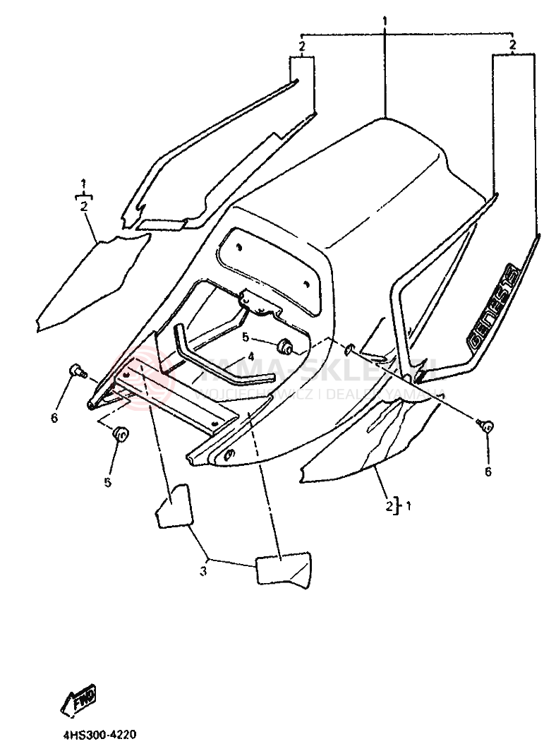 Schemat "Pokrywa boczna" do Yamaha YZF750SP
