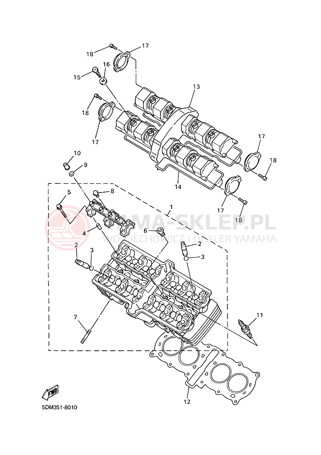 Schemat "głowica" do Yamaha FZS600 FAZER