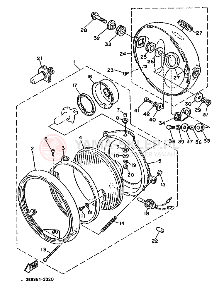 Schemat "Lampa przód" do Yamaha SR500