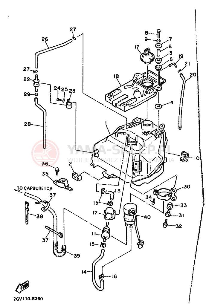 Schemat "zbiornik paliwa" do Yamaha XV535 VIRAGO