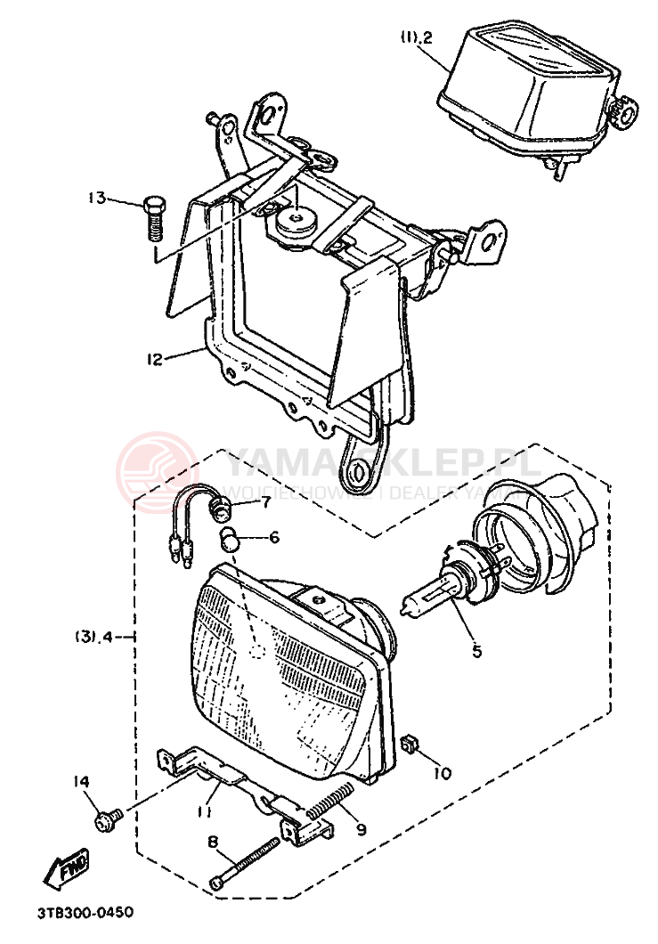 Schemat "układ elektryczny" do Yamaha XT600E