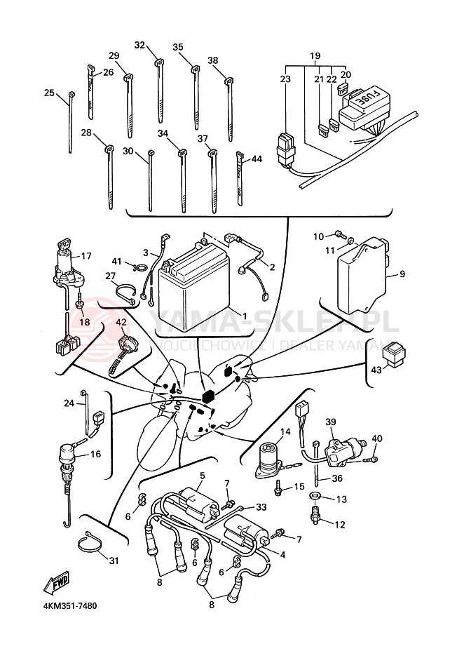 Schemat "układ elektryczny" do Yamaha XJ900S DIVERSION