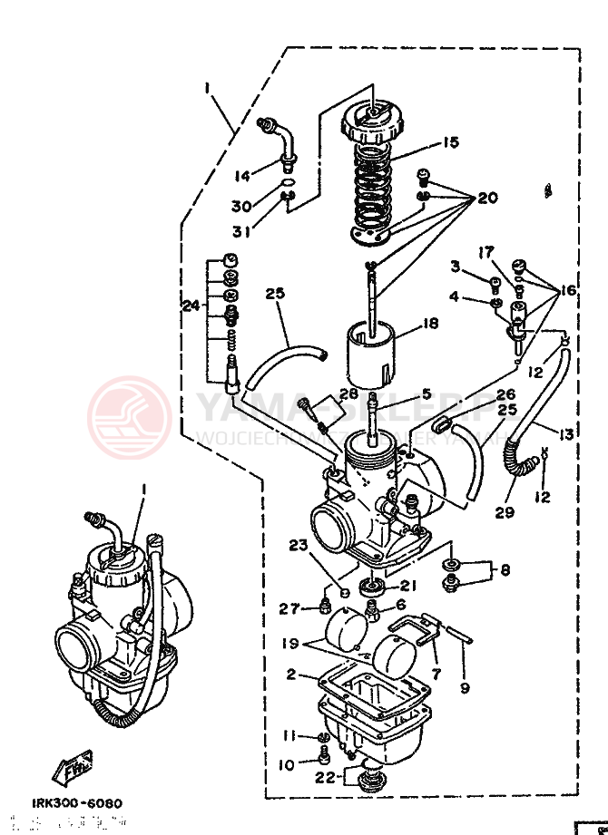 Schemat "Gaźnik" do Yamaha TZ250