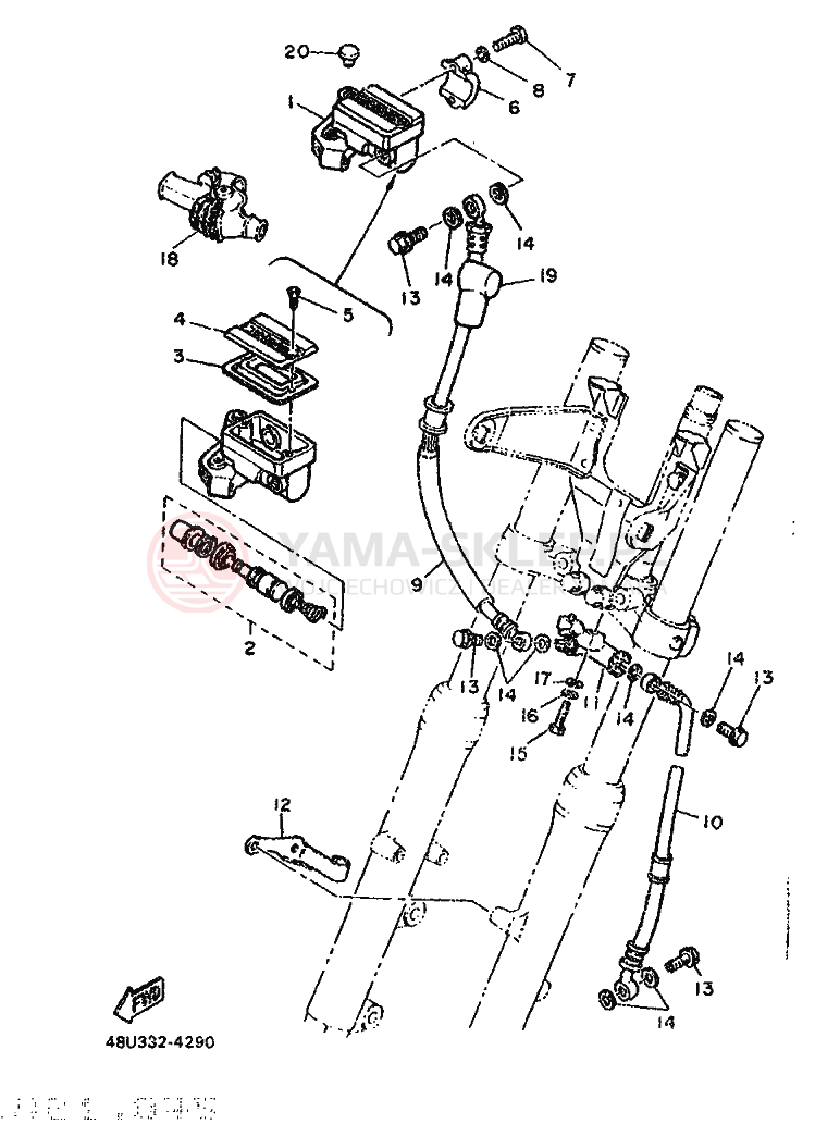 Schemat "CYLINDER MASTER" do Yamaha SR500