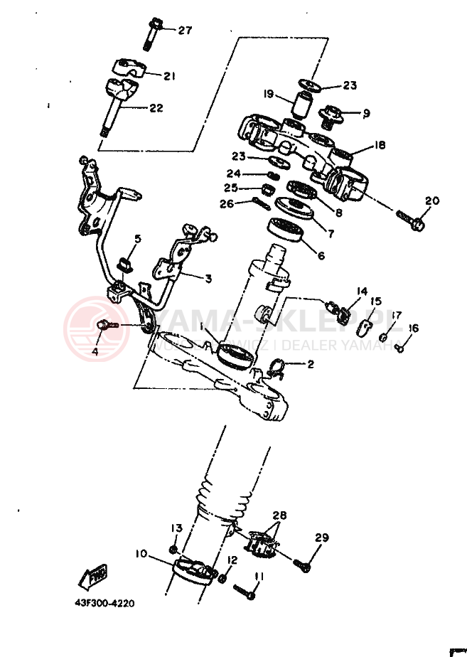 Schemat "Półki zawieszenia" do Yamaha XT600