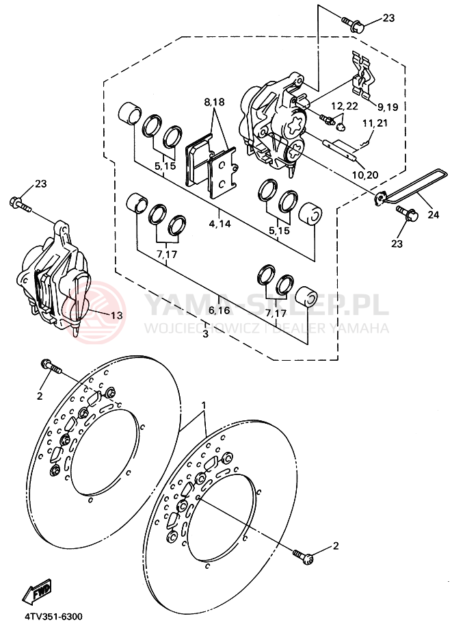 Schemat "Koło przód" do Yamaha YZF600R THUNDERCAT