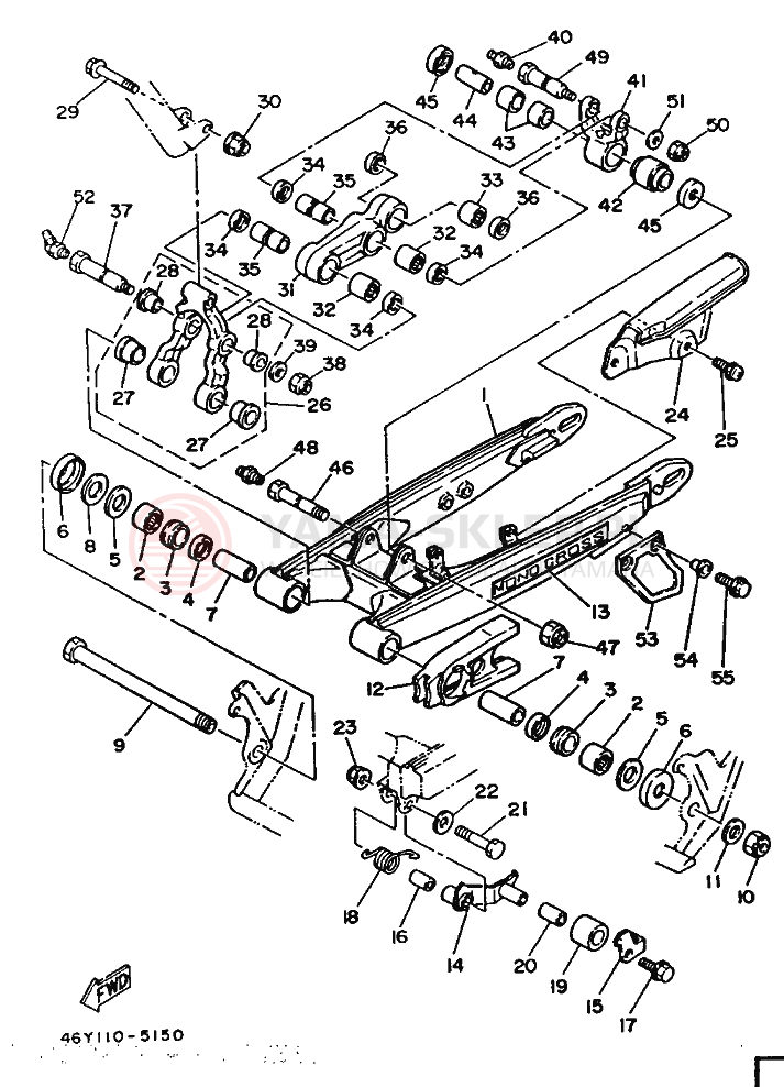 Schemat "wahacz" do Yamaha TY250R