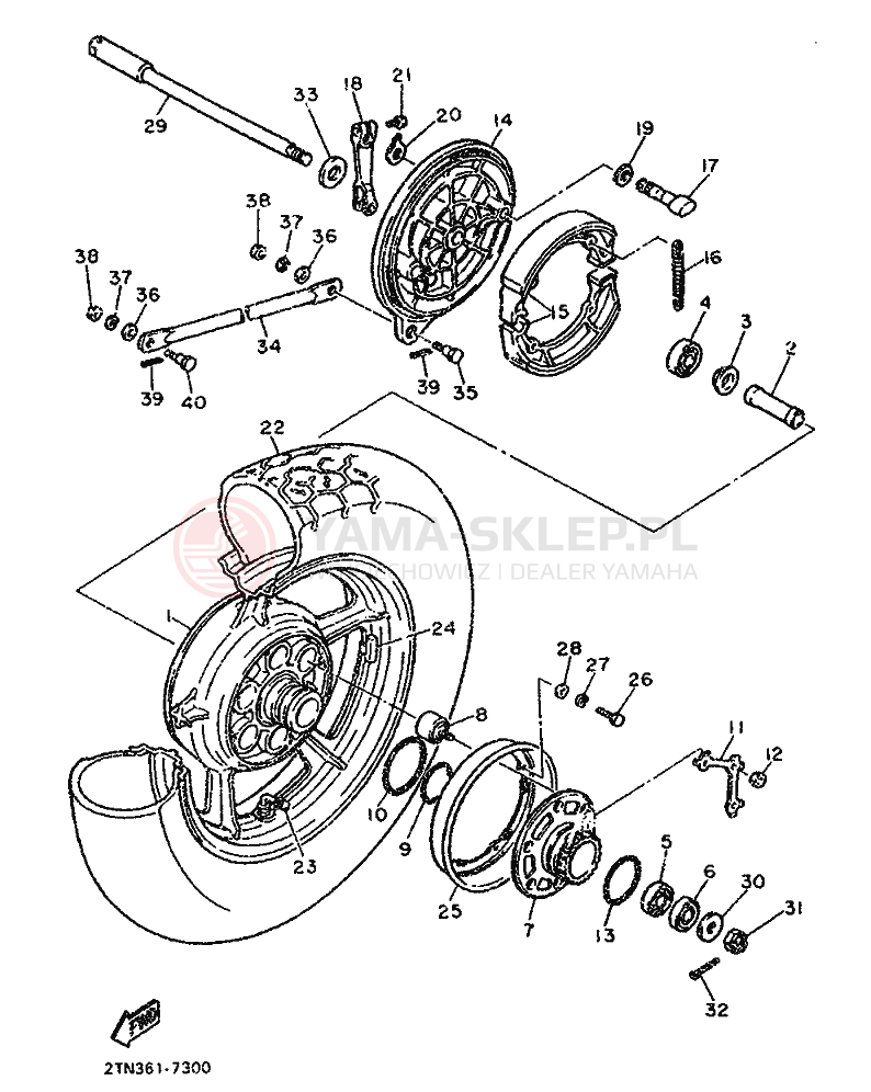 Schemat "Koło tył" do Yamaha XV1000