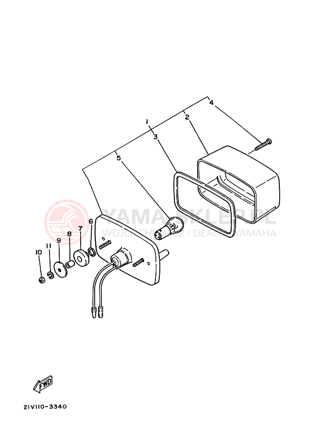 Schemat "Oświetlenie tył" do Yamaha MOTO 4 - 200 DX