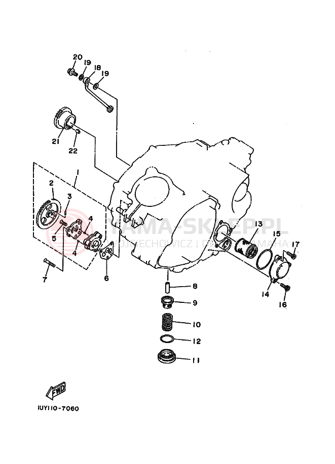 Schemat "Pompa olejowa" do Yamaha WARRIOR