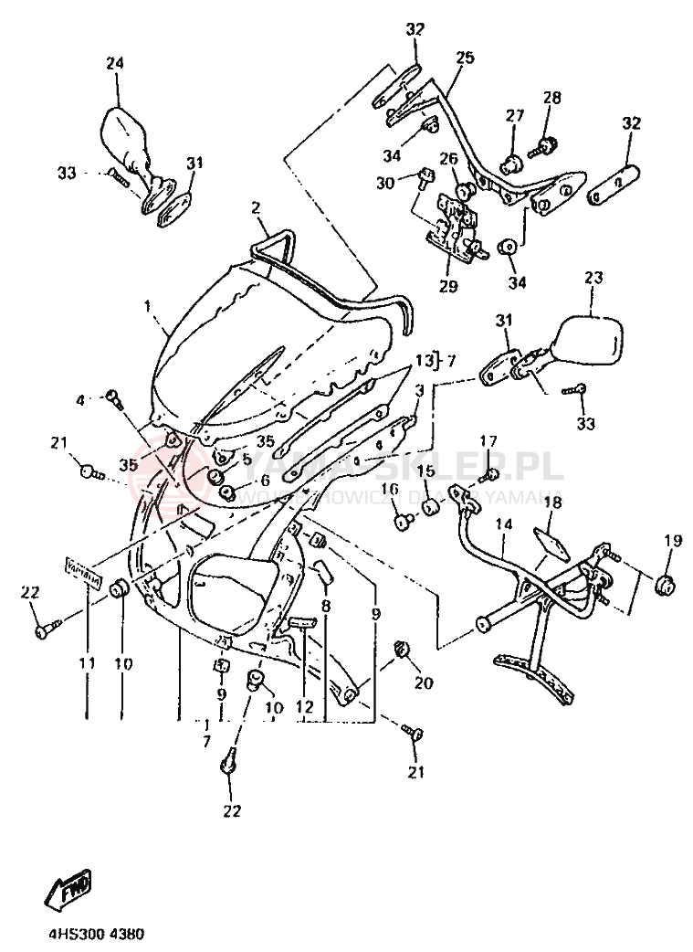 Schemat "Obudowa silnika" do Yamaha YZF750SP