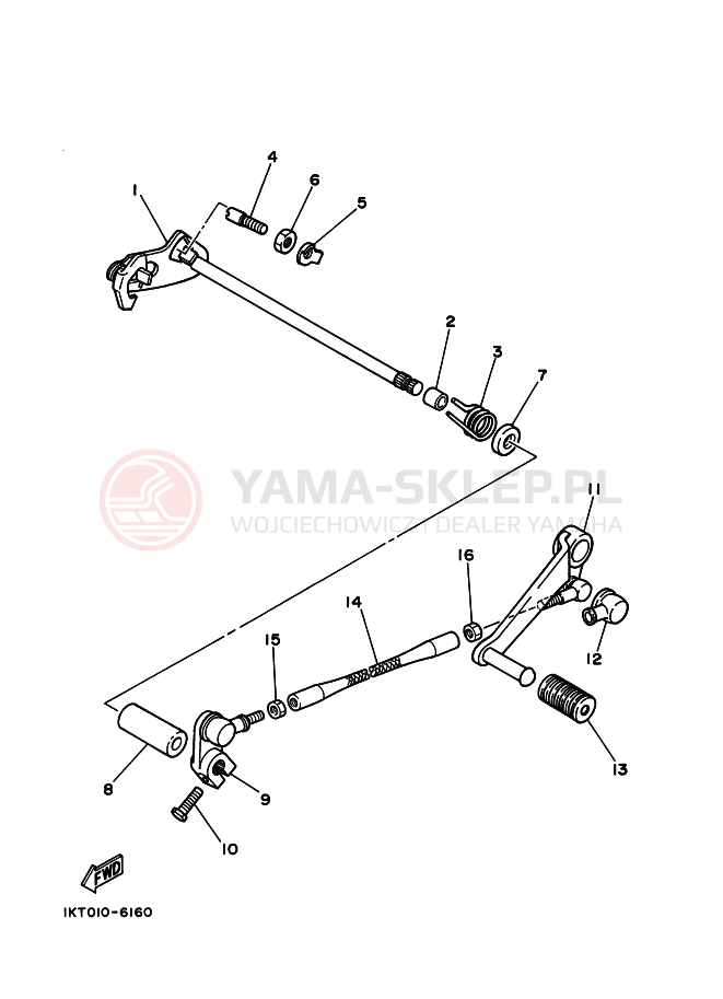 Schemat "Dźwignia zmiany biegów, wałek" do Yamaha R1-Z