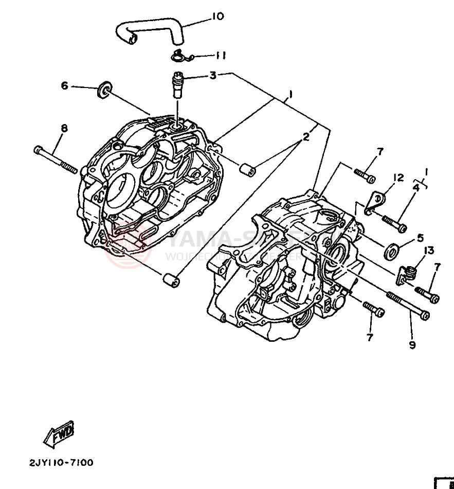 Schemat "Obudowa silnika" do Yamaha TW200E