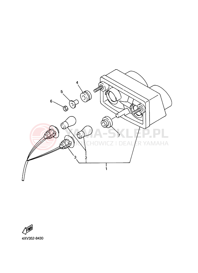 Schemat "Oświetlenie tył" do Yamaha YZF-R1 R1