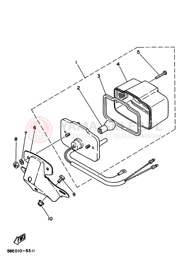 Schemat "Oświetlenie tył" do Yamaha YB-1