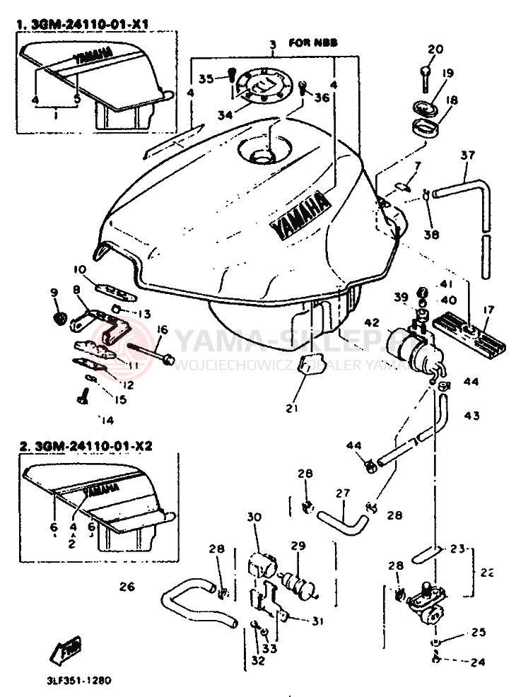 Schemat "zbiornik paliwa" do Yamaha FZR1000