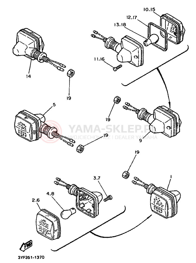 Schemat "kierunkowskazy" do Yamaha XTZ660
