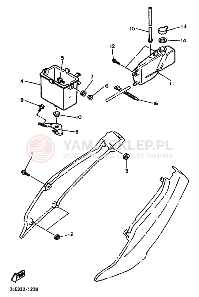Schemat "POKRYWA BOCZNA 2" do Yamaha FZR1000