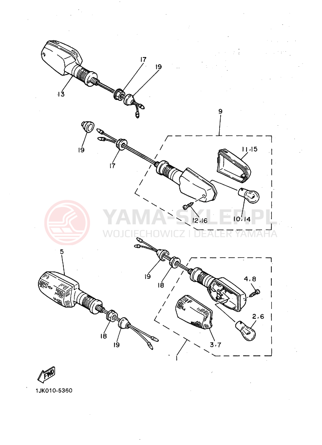 Schemat "kierunkowskazy" do Yamaha SRX400